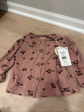 Play Up Kids Floral Button-Front Jacket - Dusty Rose